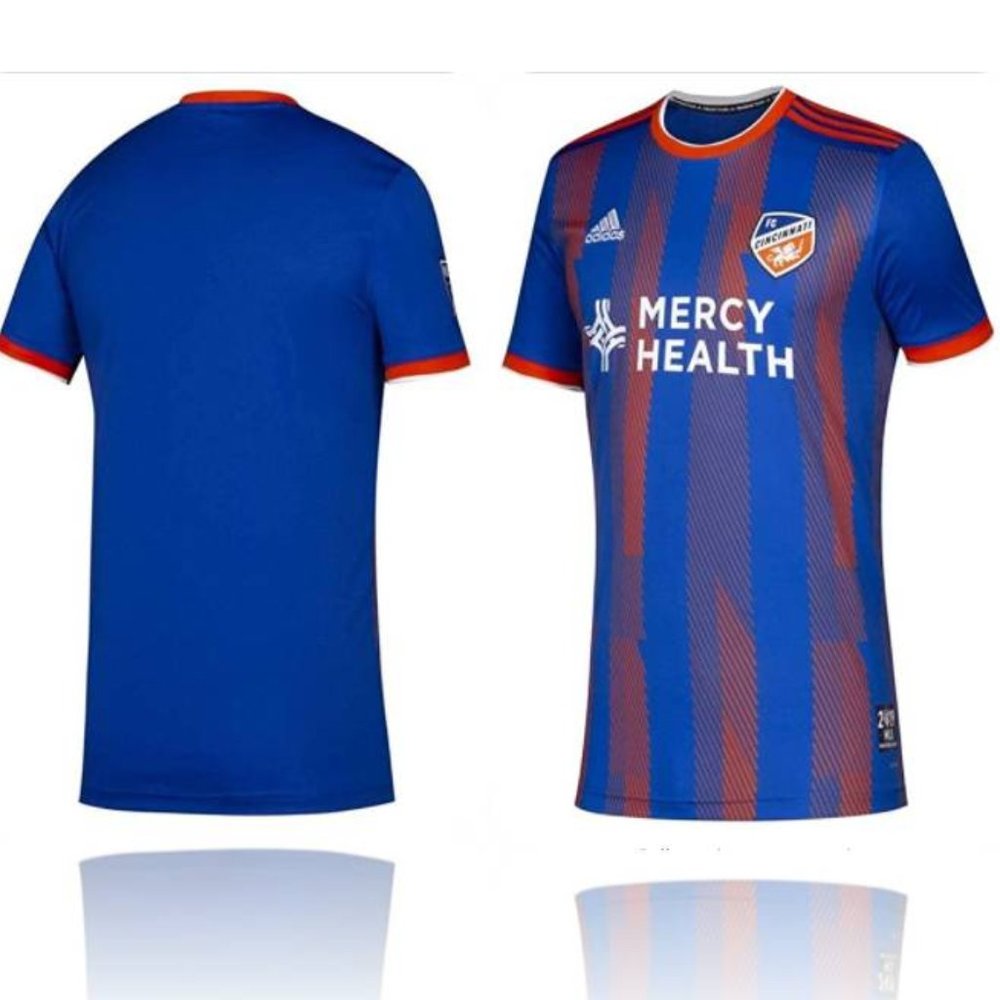 Adidas Men's MLS Shirt FC Cincinnati Replica Blue Jersey - Picture 1 of 6